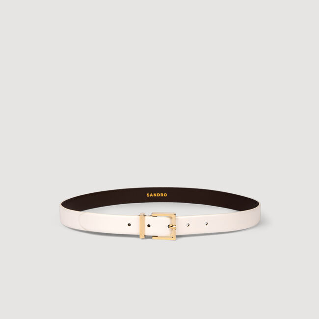 Smooth leather belt metal buckle
