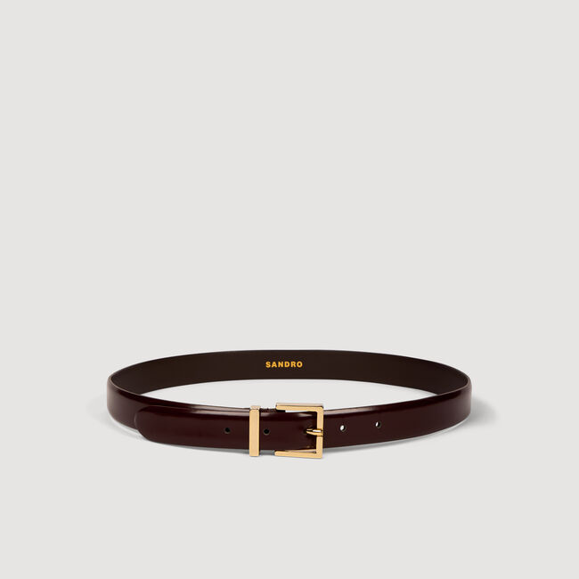 Smooth leather belt metal buckle