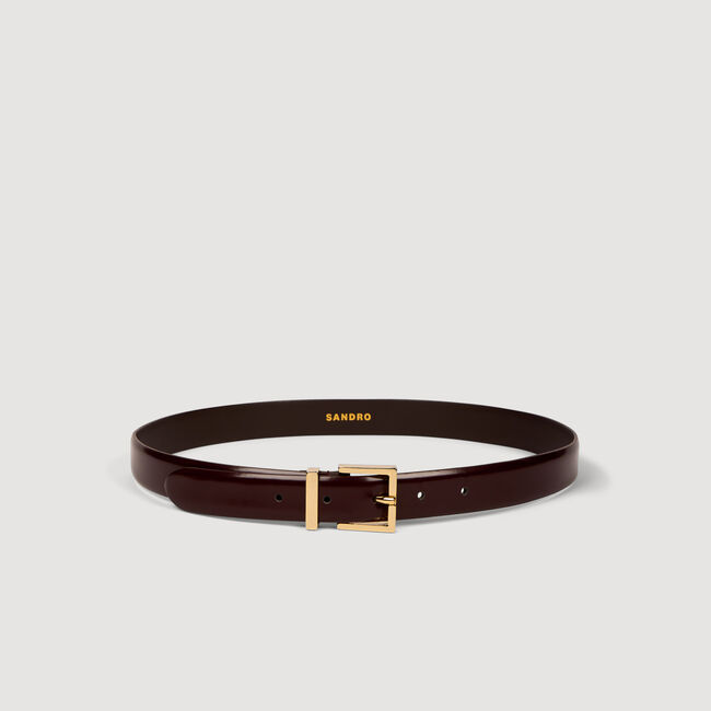 Smooth leather belt metal buckle
