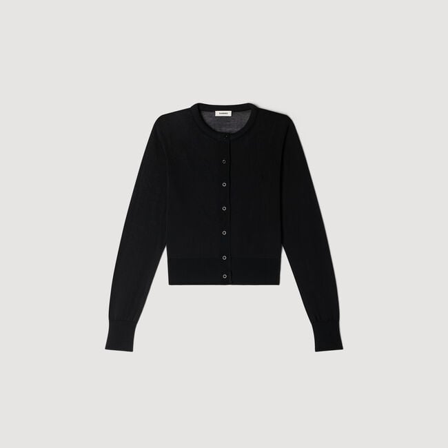 Padded round neck cropped cardigan