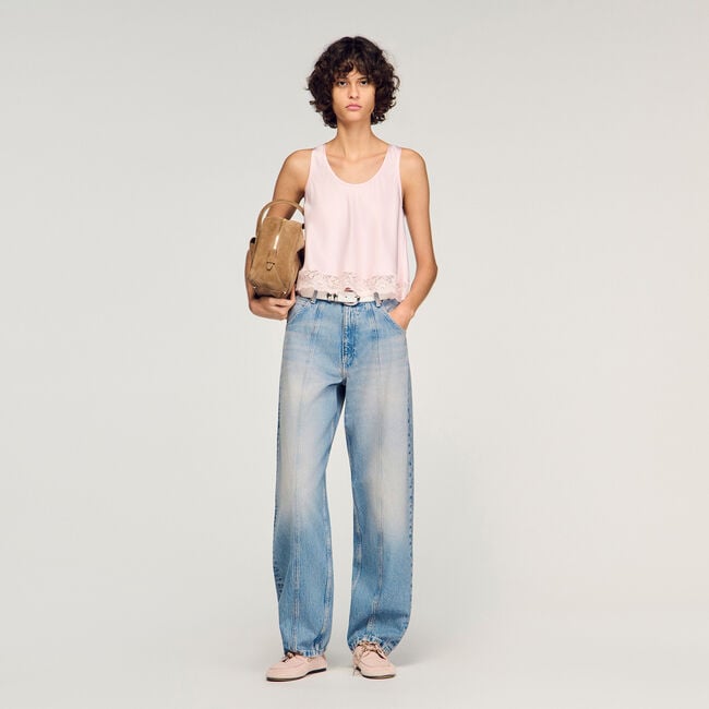 Faded barrel jeans