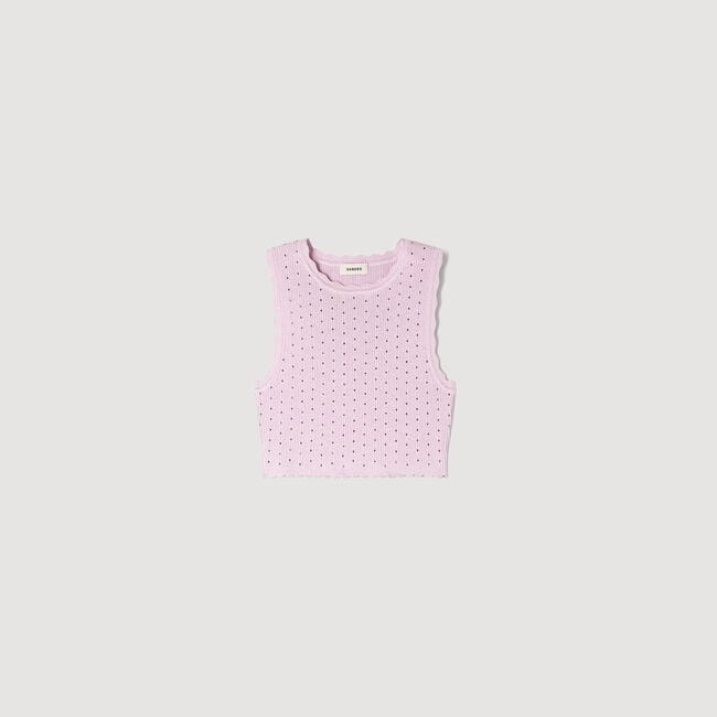 Rhinestone knit crop top