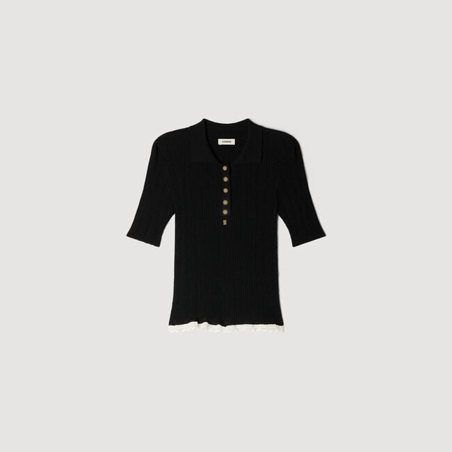 Knit polo shirt