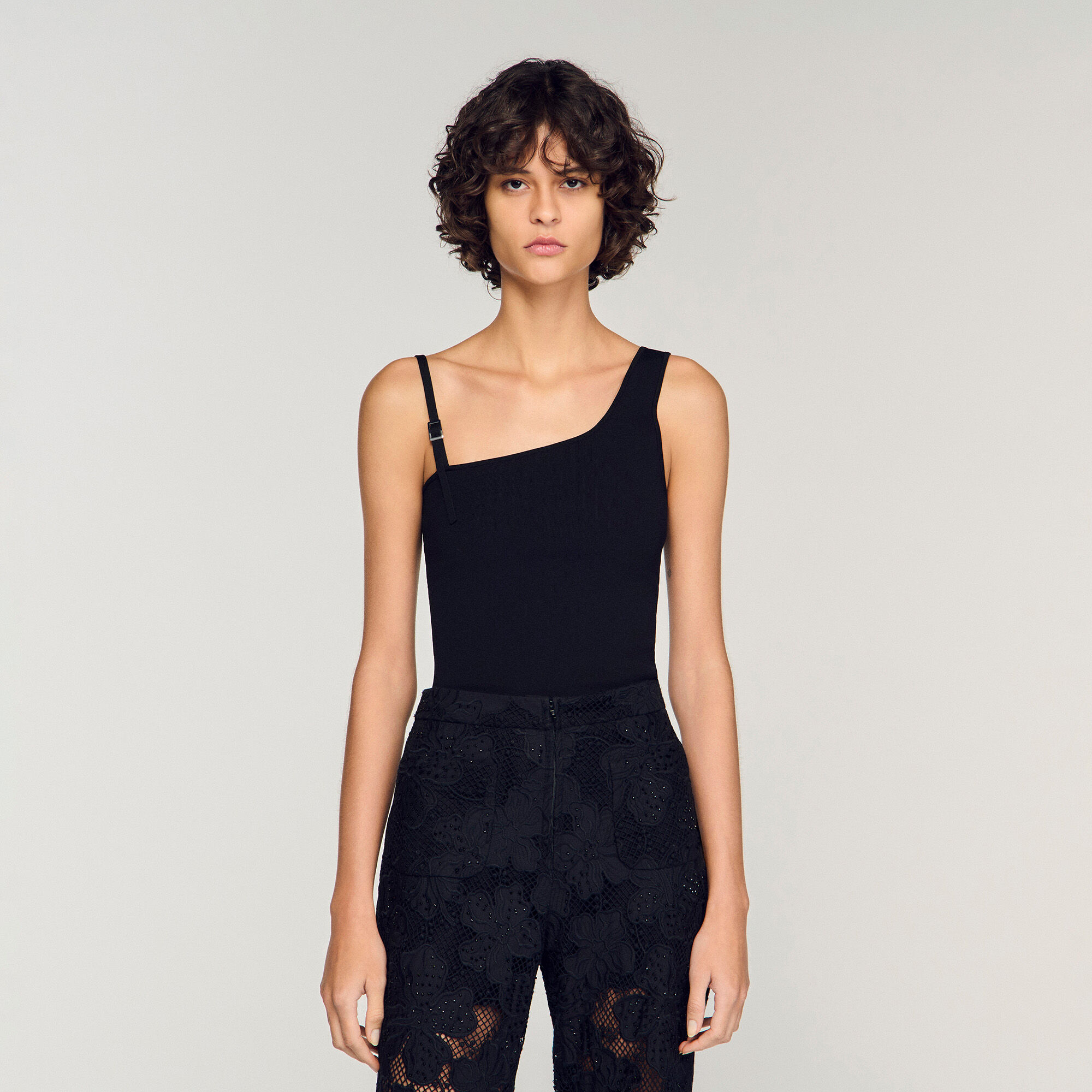 Asymmetric knit top