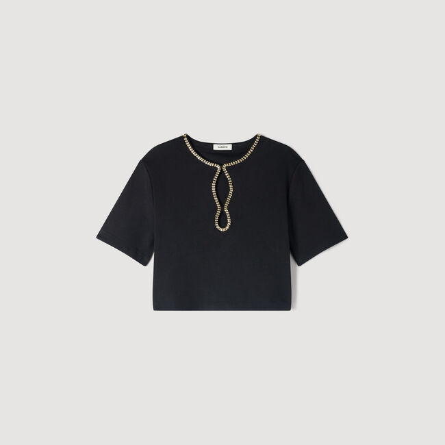 Rhinestone cropped T-shirt