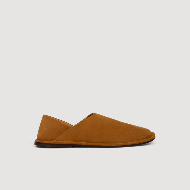 Split leather slippers