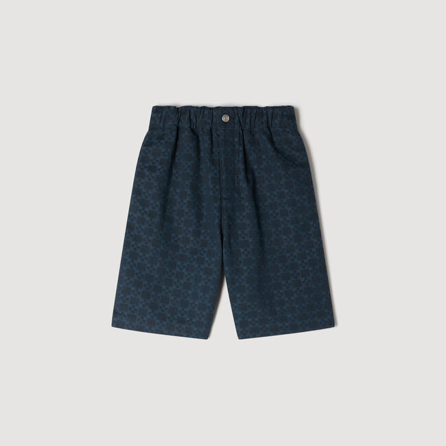 Square Cross denim shorts