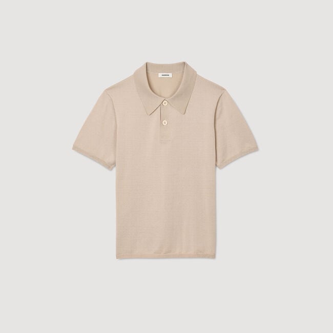 Short-sleeve knitted polo shirt
